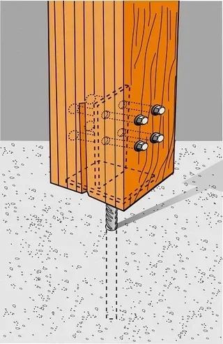 Spina di ancoraggio SIMPSON Ø12x180mm connettore anima interna legno STD12X180-B