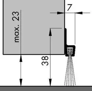 Door Threshold Brush IBS39 ELTON 2.50m Aluminum and Polypropylene - Ref 0308303D