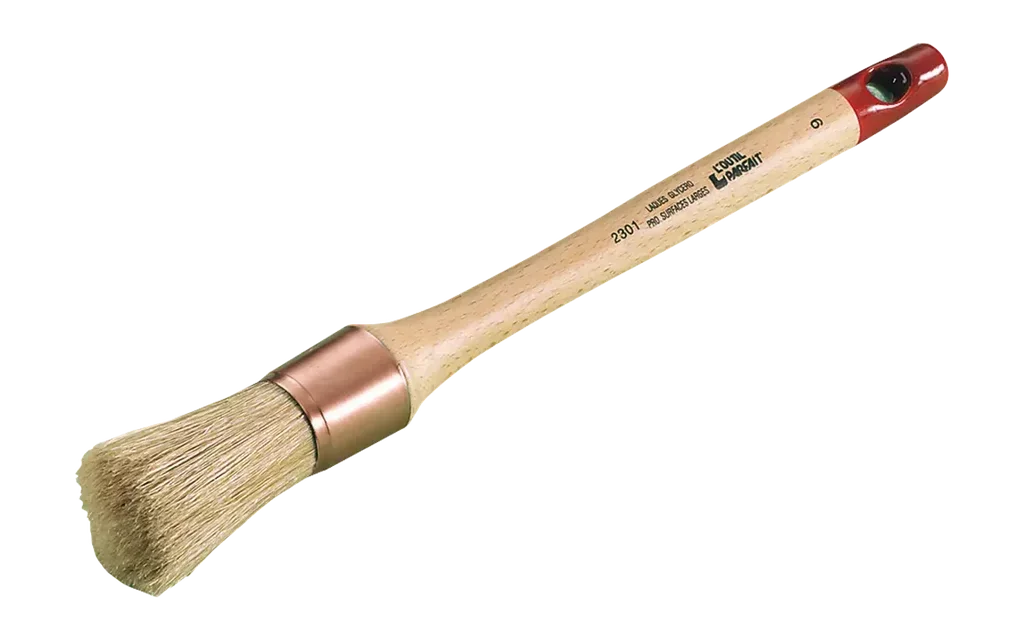 Round pointed tip paintbrush size 4 - 25mm natural bristle wooden handle round brush