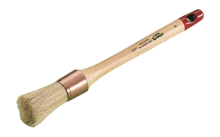 Round pointed tip paintbrush size 4 - 25mm natural bristle wooden handle round brush