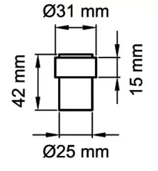 Butoir de porte carré KARCHER DESIGN EZ216 71 inox brossé 42mm