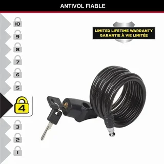 Câble antivol Master Lock 8126EURDPRO 1,8m 8mm noir vélo