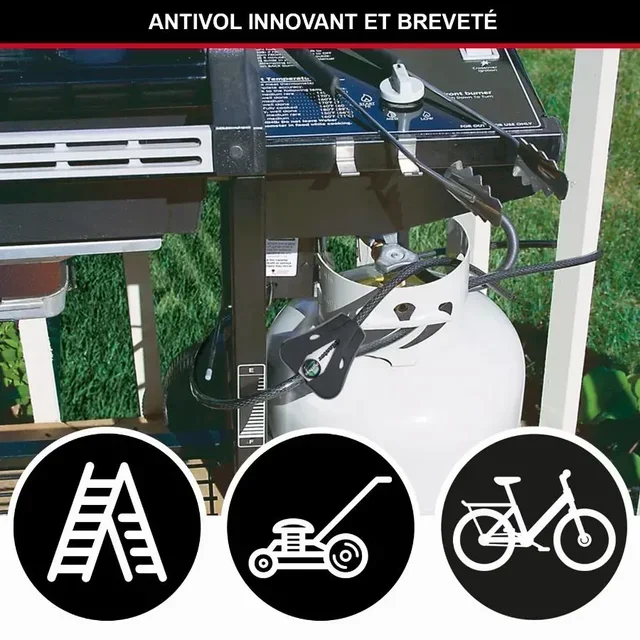 Cable de Seguridad Master Lock Python 8418EURD – 1,8m x 8mm Cable Antirrobo Negro