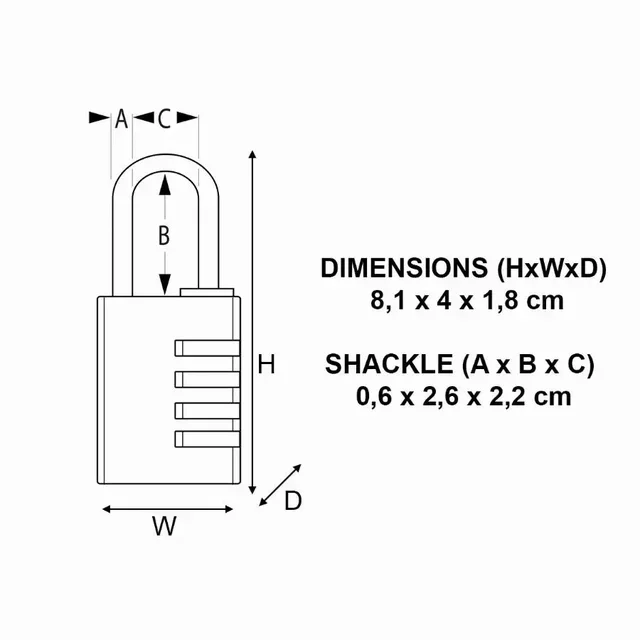 Cadenas Master Lock 604EURD à code 40 mm laiton - anse acier chromé 6 mm