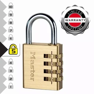 Cadenas Master Lock 604EURD à code 40 mm laiton - anse acier chromé 6 mm