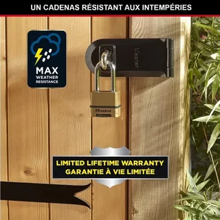 Master Lock Excell M175EURDLH 56mm Zinc Alloy Resettable Combination Padlock for Outdoor Use