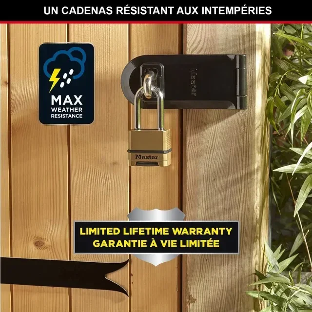 Cadenas Master Lock Excell M175EURDLH 56mm zinc combinaison personnalisable extérieur