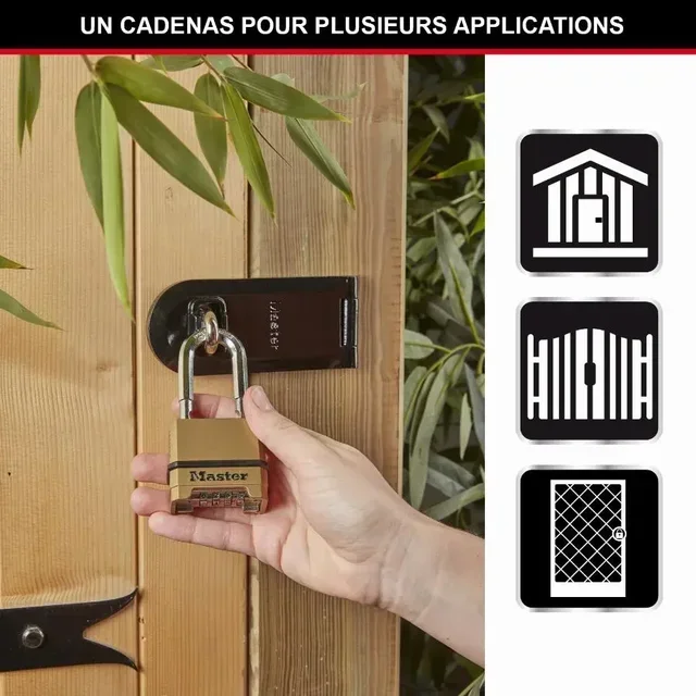 Master Lock Excell M175EURDLH 56mm Zinc Alloy Resettable Combination Padlock for Outdoor Use