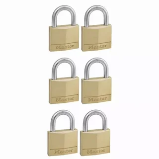 Lucchetto in Ottone Massiccio Master Lock 40mm Set 6 Sicurezza Anti-Corrosione