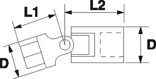 1/4" Cardan Joint SAM R-240 - Right Angle Drill Adapter for Tight Spaces