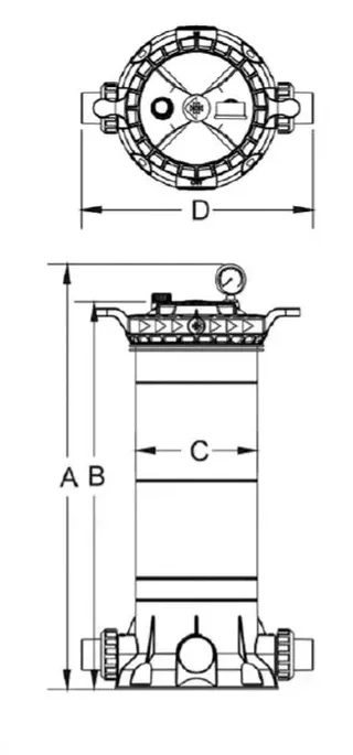 Cartouche filtrante Freeflo PENTAIR 4,6m² - Débit 5m³/h - PAC-050-1011