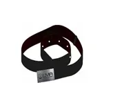 Ceinture cuir noir LMA boucle métal gravée modèle 9197C