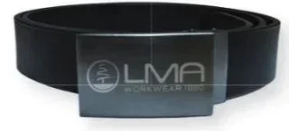 Ceinture cuir noir LMA boucle métal gravée modèle 9197C