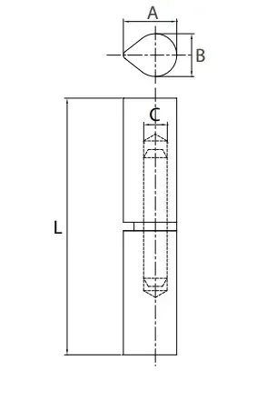 Charnière à souder TORBEL 80 mm bague laiton - SBL080