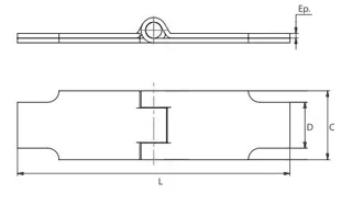Charnière à souder fine courte 60 mm TORBEL - 9220600