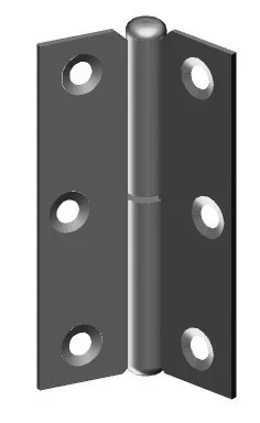 Charnière dégonder nœud roulé MONIN droite 60x40 mm - Acier nickelé fraisé