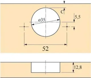 Charnière réfrigérateur HETTICH ET 582 - Référence 72134