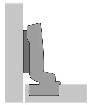 Charnière Sensys HETTICH 110° sans amortisseur - Porte 15-32mm rentrante à visser - Réf. 9091600