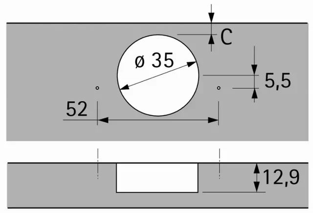Charnière Sensys HETTICH 110° sans amortisseur - Porte 15-32mm rentrante à visser - Réf. 9091600