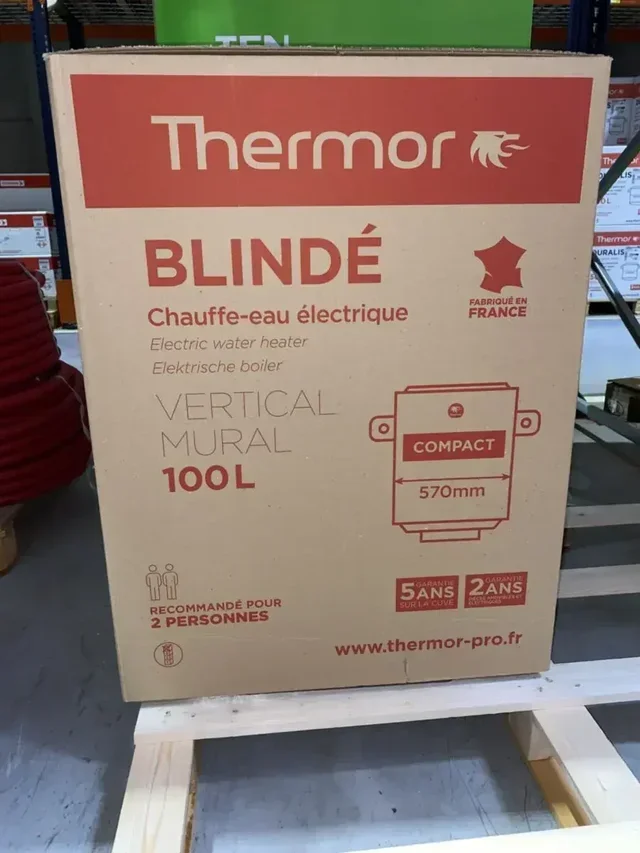 Chauffe-eau électrique blindé mural compact 100L THERMOR blanc 861511