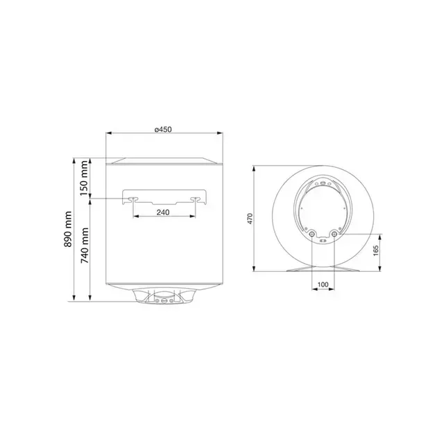 Ariston Pro 1 Eco 100L Vertical Electric Water Heater 1800W - 3201959