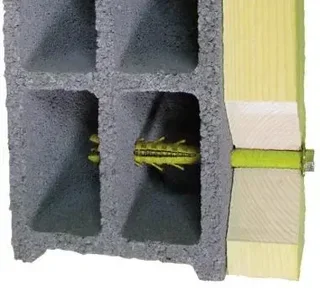 Cheville menuiserie charpente 16x200 mm polyamide 6 double expansion ING FIXATIONS