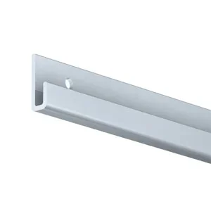 Cimaise murale aluminium argent 2m CIVIC - système suspension tableaux