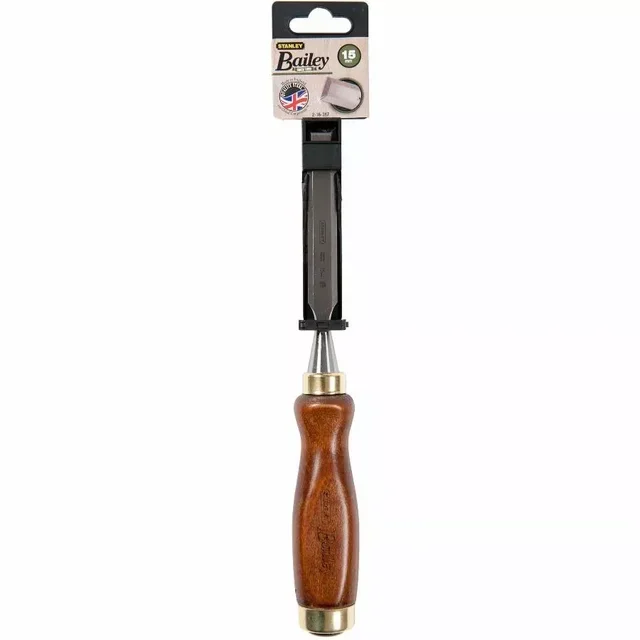 Ciseau à bois 15 mm manche bois dur 2 viroles acier nickelé