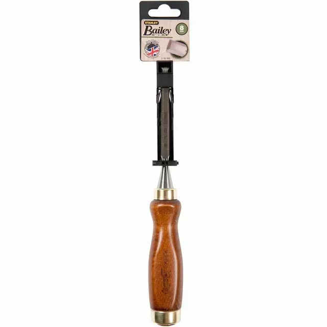 Ciseau à bois 8 mm manche bois renforcé viroles acier nickelé - 2-16-383