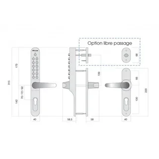 Clavier mécanique Keylex à switches codés - Profil standard pour porte avec code modifiable