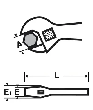 Chiave a rullino VIRAX 0170 apertura extra-large rivestita