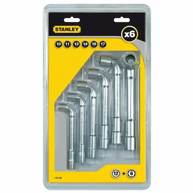 Stanley 6-Piece Open End Ring Spanner Set 6-Point 10-17mm - 0-86-699