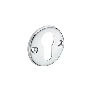 Round chrome door rosette 50mm i 6364 BEZAULT - Entrance escutcheon plate