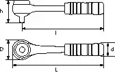 Reversible ratchet 1/4" SAM OUTILLAGE R-150B 5 degree head