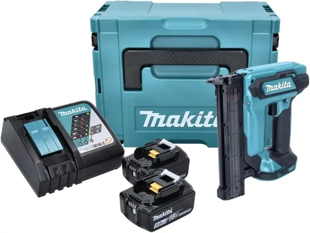 MAKITA DFN350RTJ 18V Akku-Stauchkopfnagler mit 2x 5Ah Akkus und MakPac Koffer