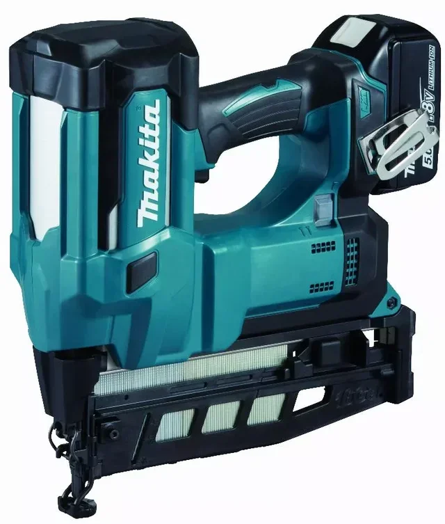 Makita DBN600RTJ 18V Stauchkopfnagler 16Ga 64mm mit 2x 5Ah Akkus Ladegerät MakPac Koffer