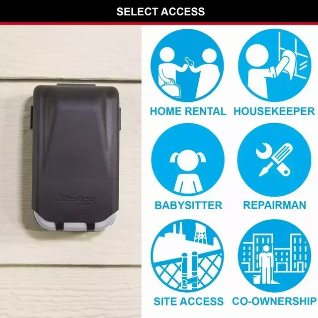 Master Lock 5425EURD Wandmontierter Schlüsseltresor mit integrierter LED-Hintergrundbeleuchtung für sicheren Schlüsseltausch