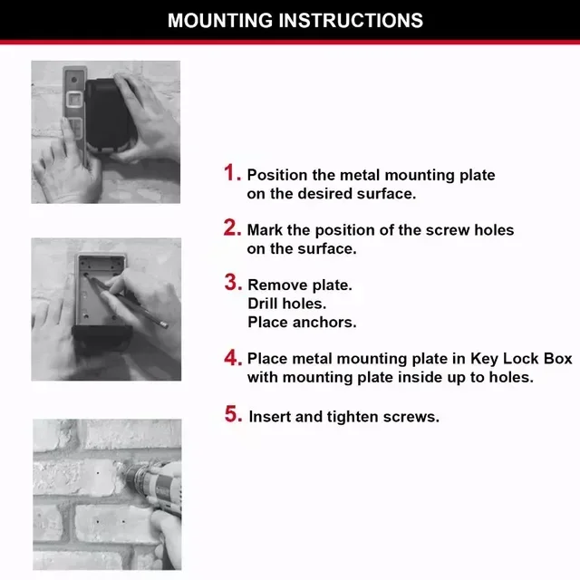 Master Lock 5425EURD Wandmontierter Schlüsseltresor mit integrierter LED-Hintergrundbeleuchtung für sicheren Schlüsseltausch