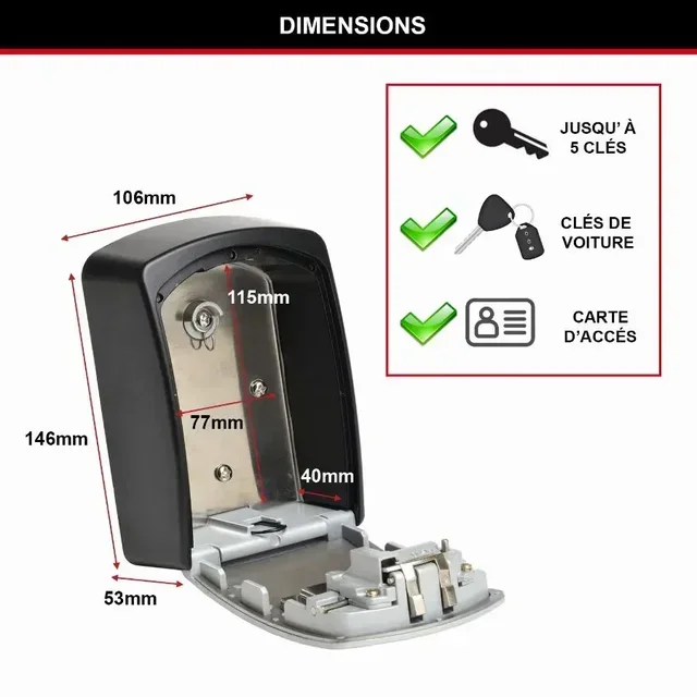 Master Lock 5403EURD Schlüsseltresor XL Wandmontage Hochsicherheit