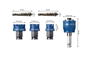 Coffret 3 scies trépan carbure Bosch métal Ø 22/25/32 mm Expert 2608900502