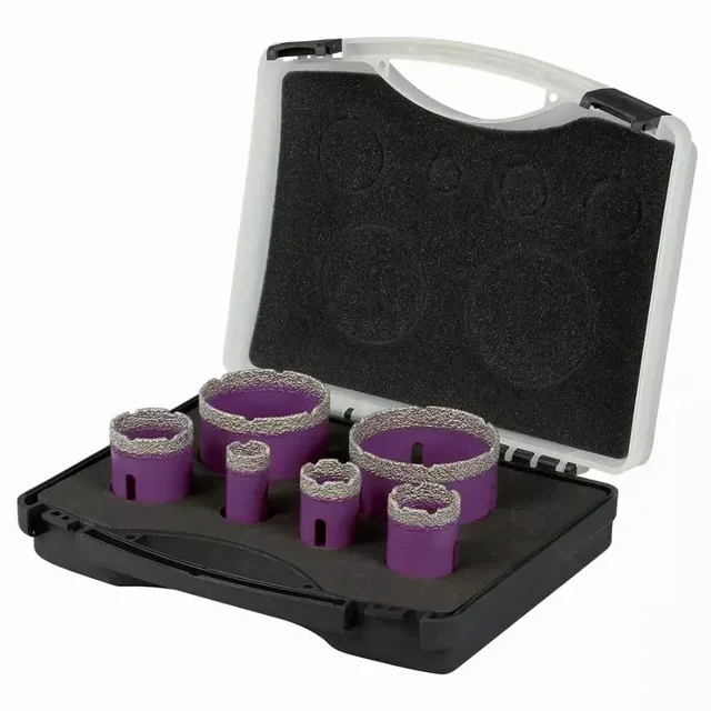 Coffret 6 trépans diamant Sidamo à sec M14 - Perçage carrelage et pierre