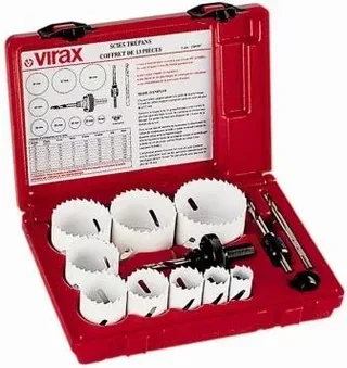 9-piece Virax 220907 Bi-Metal Hole Saw Set Plumber Electrician