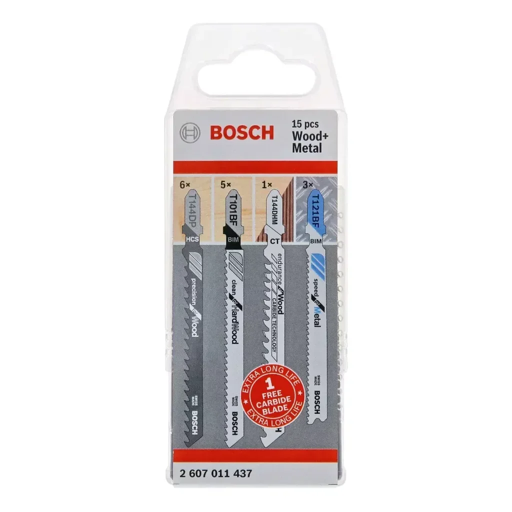 Coffret 15 lames scie sauteuse Bosch bois métal 2607011437