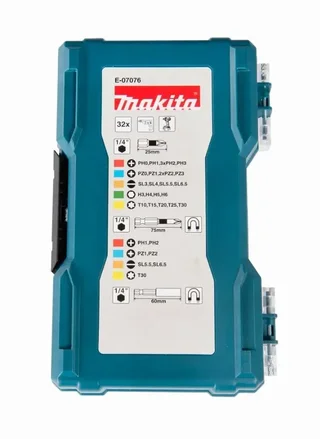 MAKITA E-07076 Set di 32 inserti per cacciavite professionale