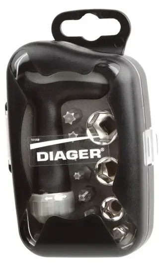 Coffret 14 embouts et douilles DIAGER PH PZ TX avec cliquet - Réf. 636