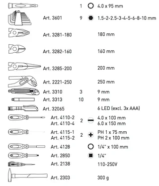 Set di Utensili Pro-Line 1/4" KRAFTWERK 123 Pezzi - Valigetta in Alluminio Professionale