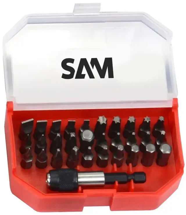 30-Piece 1/4" Screwdriver Bit Set SAM OUTILLAGE E900-J30B with Magnetic Bit Holder