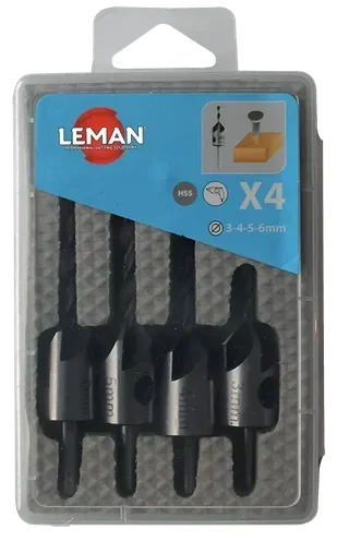 Coffret 4 fraisoirs HSS professionnels pour perceuse