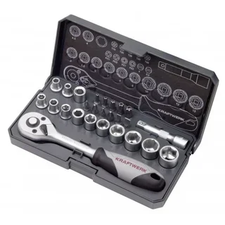 Coffret douilles 1/4" KRAFTWERK 26 pièces 4-13 mm cliquet 45 dents