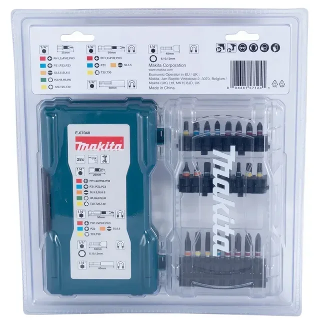Set Avvitamento 28 Pezzi Inserti e Bussole MAKITA E-07048 Professionale